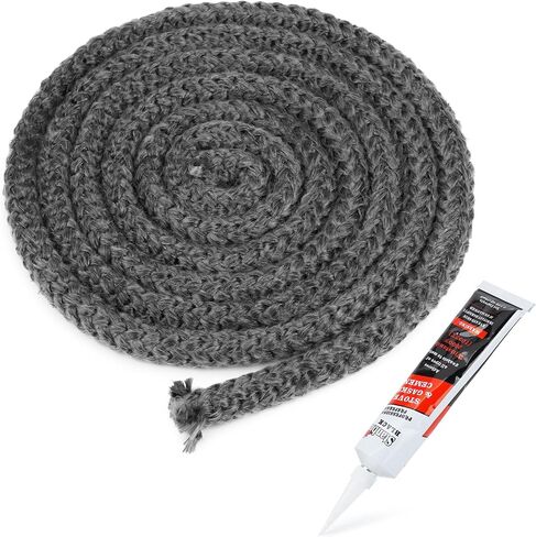Stanbroil Wood Stove Gasket, 3/4" x 84" Graphite Impregnated Fiberglass Rope Seal and High-Temperature Cement Gasket Kit Replacement for Wood Stoves Door in Saudi Arabia