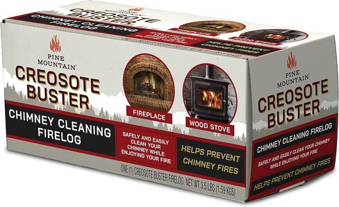 Pine Mountain Creosote Buster Chimney Cleaning Safety Firelog 3.5Lb Log Brown 1 Count, (4152501500) in Kuwait