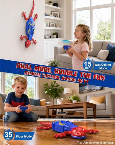 Wall Climbing Gecko RC Toys Birthday Gift for Boy Girl Ages 3-12 in Kuwait