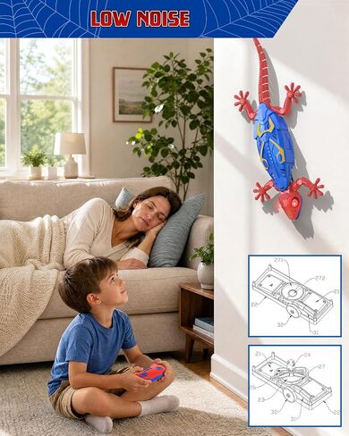 Wall Climbing Gecko RC Toys Birthday Gift for Boy Girl Ages 3-12 in Kuwait