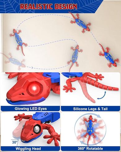 Wall Climbing Gecko RC Toys Birthday Gift for Boy Girl Ages 3-12 in Kuwait