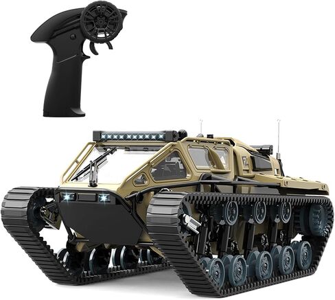 Mostop RC Tank Car, 1:16 Scale 2.4Ghz Remote Control Crawler High Speed Tank, Off-Road RC Tracked Vehicles 360°Rotating Drifting Car with 2 Batteries, Military Truck for Kids Adults in Saudi Arabia