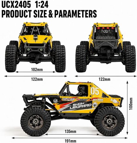 UDIRC Upgraded UCX2405PRO 1/24 Brushless RC Crawler, FOC 4WS RC Rock Tuck in Kuwait
