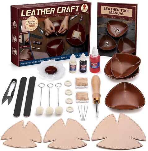 CBHGFEA Leather Crafting Kit, Leather Working Tools Supplies Tooling Kit in Saudi Arabia