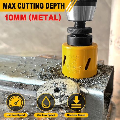 KATA 12PCS Hole Saw Kit 3/4"-2-1/2" (19-64mm) Hole Saw Set with Mandrels Hex Key, Ideal for Soft Wood,PVC Board, Plywood, Drywall Drilling in Saudi Arabia