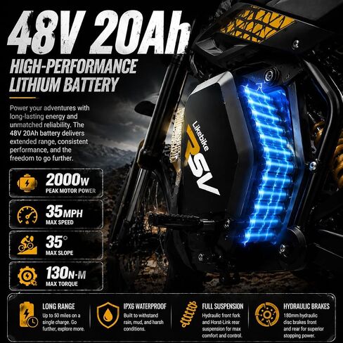 2000W Electric Off-Road Dirt Bike Ipx6 Waterproof Outdoor Performance in Kuwait