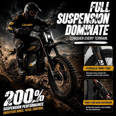 2000W Electric Off-Road Dirt Bike Ipx6 Waterproof Outdoor Performance in Kuwait