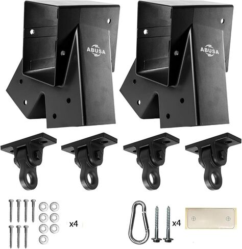 ABUSA Heavy Duty Swing Sets Brackets Including 2 Green A-Frame Swing Set Brackets and 4 Swing Hangers for Playground Equipment Mounting Parts Hardware Included (Light Green) in Saudi Arabia