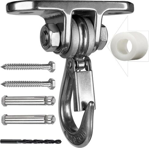 Stainless Steel Heavy Duty Swing Hanger 180°+360° Ceiling Swing Mount Free Swivel Swing Hook Swing Hardware Kit for Yoga Swing Hammock Chair Porch Swing Sets Heavy Punching Bag 1500 LB Capacity in Saudi Arabia