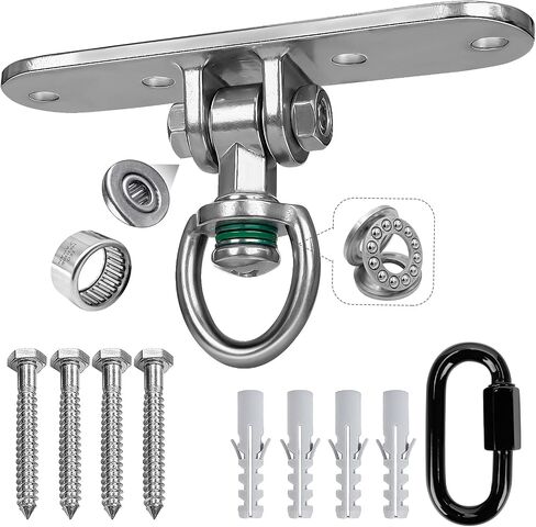 Swing Hanger Heavy Duty Anti-Rust 180° & 360° Bearings1500 lb Capacity Smooth Rotation for Indoor Outdoor Swing Chairs, Hammocks, Playgrounds, Yoga in Kuwait