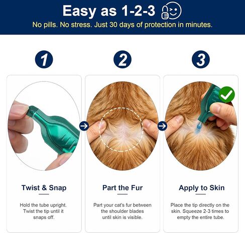 Flea and Tick Preventative for Cats, Topical Flea Drops for Cat 9lb+,12 Pc in Saudi Arabia