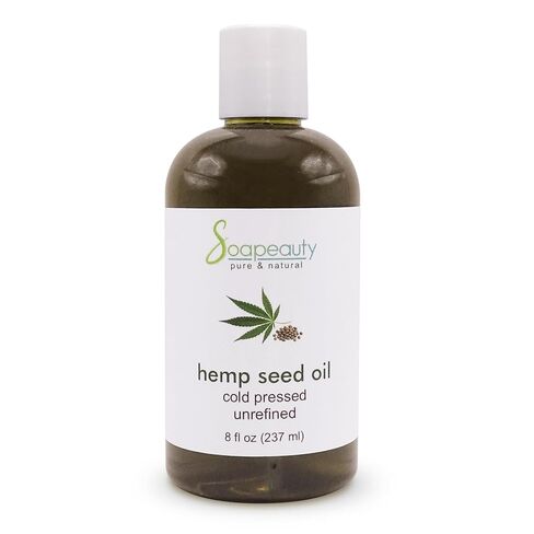 Hemp Seed Oil Cold Pressed Unrefined | 100% Natural Available in Bulk | Carrier for Essential Oils, Face, Skin, Hair Moisturizer, Soap Making | 8 oz in Kuwait