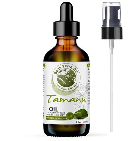 Bella Terra Oils - Organic Tamanu Oil 2oz - Celebrate Skin's Vitality, Naturally Rich in Fatty Acids & Vitamins, Distilled Essence from Pure Organic Tamanu Seeds in Kuwait