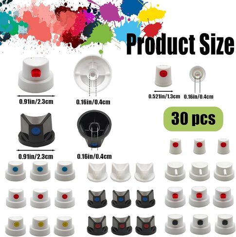 30 Pack Spray Can Nozzle for Male Cans Bottle Nozzle Replacement - Spray Can Tips - for DIY Paint Art Street Art and Home Improvement in Kuwait
