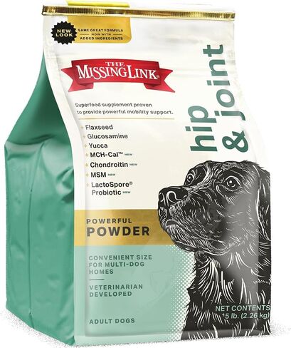The Missing Link Hip & Joint + Probiotics Supplement 1lb Bag - Superfood Powder for Dog Cartilage & Bone Health, Joint Mobility & Flexibility in Kuwait