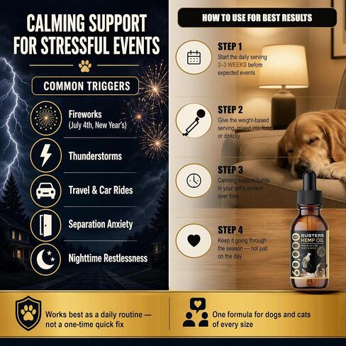 Buster's Hemp Oil for Dogs & Cats, Calm, Joint, Coat, 2-Pack 60ml in Kuwait