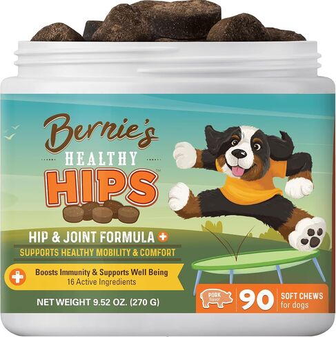 Bernie's Healthy Hips, Hip and Joint Supplement for Dogs, 90 Ct Soft Chews in Kuwait