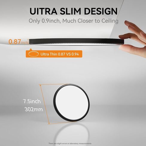 WKONCLDY 6PACK 3200lm LED Flush Mount Super Slim 12 بوصة LED 5000K ضوء السقف LED النهاري لغرفة النوم وغرفة المعيشة وغرفة الطعام (أبيض) in Kuwait