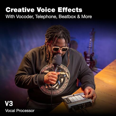 Zoom V3 Vocal Processor, Harmony, Pitch Correction, Reverb, Delay, 16 Studio Grade Effects, Battery Powered, for Streaming, Recording, and Live Performance in Kuwait