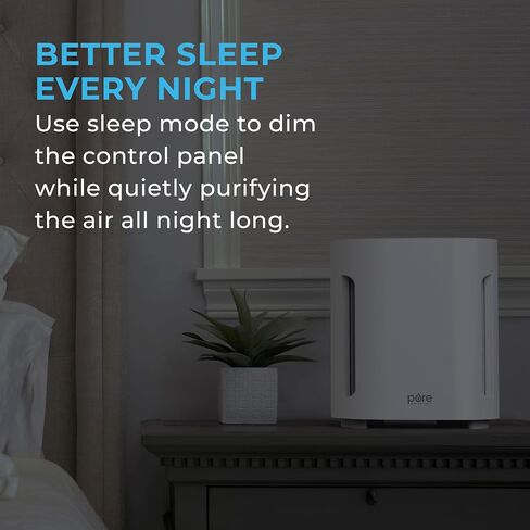 Pure Enrichment® PureZone™ Air Purifier for Medium-Large Rooms, UV-C Light, 3 Stage Filtration, H13 HEPA Filter Helps Remove up to 99.97% of Bacteria, Allergens, Germs, Smoke, Dust (White) in Kuwait