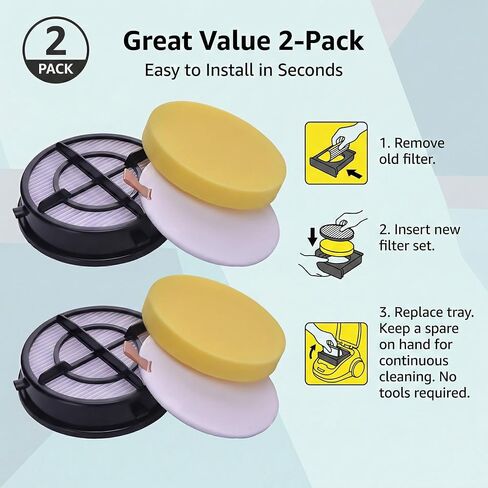 2Pack 16871 16881 Filters for Bissell Pet Hair Eraser Febreze Upright Vacuum Cleaners Replacements Model 1650 Series, 1650A, 1650C, Part 1608861, 1608860 in Saudi Arabia
