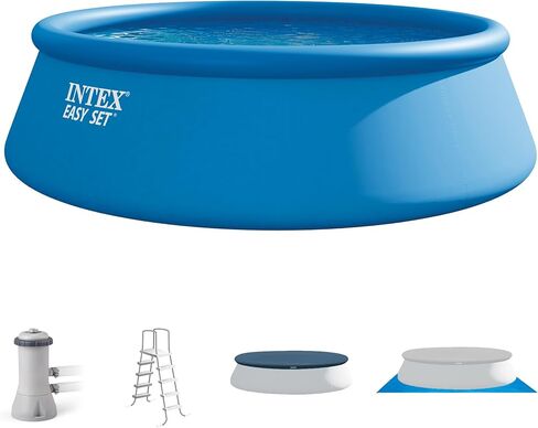 INTEX 28167EH Easy Set Inflatable Swimming Pool Set: 15ft x 48in – Includes 1000 GPH Cartridge Filter Pump – Removable Ladder – Pool Cover – Ground Cloth in Kuwait