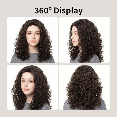Onedor HairWiz: 20-inch Chocolate Brown Curly Wig - Perfect for Halloween & Cosplay with Included Wig Cap (Kids Size) in Saudi Arabia