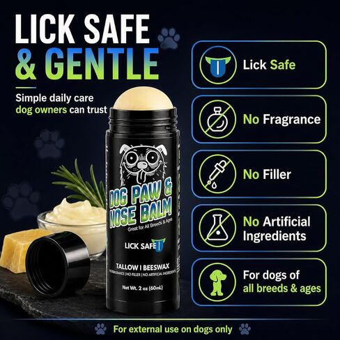 2oz Beef Tallow Dog Nose Snout Balm & Paw Lick-Safe Soothing Protector in Kuwait