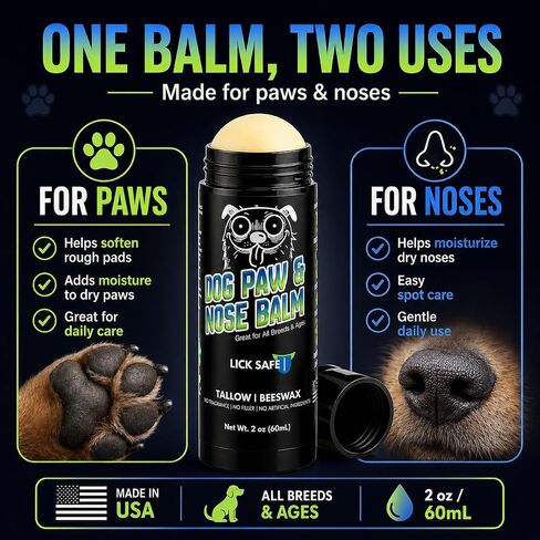 2oz Beef Tallow Dog Nose Snout Balm & Paw Lick-Safe Soothing Protector in Kuwait