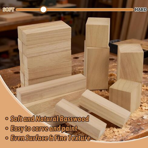 30PCS Basswood Carving Blocks, Whittling Wood Blocks in 4 Sizes for Crafts in Saudi Arabia