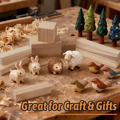 30PCS Basswood Carving Blocks, Whittling Wood Blocks in 4 Sizes for Crafts in Saudi Arabia
