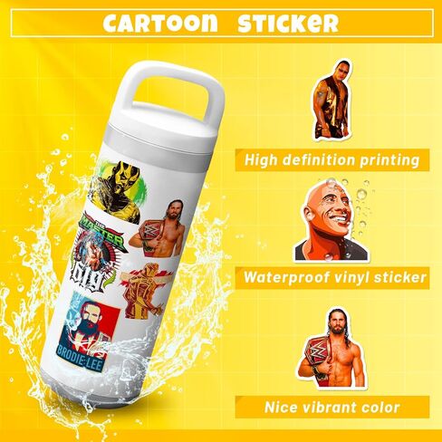 50Pcs Wrestling Stickers for Water Bottle, Cool Waterproof Vinyl Stickers for Adult Teen Girl Kids Laptop Skateboard Bike Guitar Laggage Travel Case Helmet Notebook Scrapbook in Kuwait