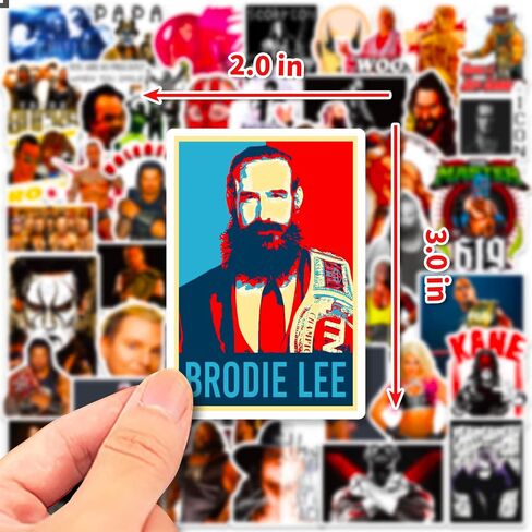 50Pcs Wrestling Stickers for Water Bottle, Cool Waterproof Vinyl Stickers for Adult Teen Girl Kids Laptop Skateboard Bike Guitar Laggage Travel Case Helmet Notebook Scrapbook in Kuwait