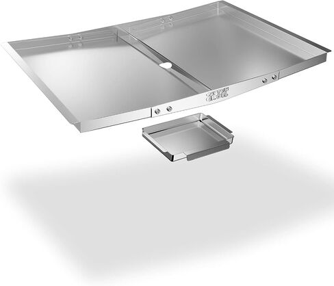 صينية الشحوم مع وعاء الالتقاط - وعاء تنقيط قابل للتعديل لموديلات شواية الغاز من Dyna Glo وNexgrill وExpert Grill وKenmore وBHG والمزيد - قطع غيار شواية من الفولاذ المقاوم للصدأ (العرض 24 بوصة - 30 بوصة) in Kuwait