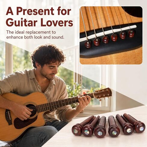 Miwayer Cocobolo Wood Guitar Bridge Pins Replacement Parts Brown for 6 & 12 String Acoustic Guitar (Pure Cocopolo Wood) in Saudi Arabia