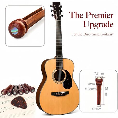 Miwayer Cocobolo Wood Guitar Bridge Pins Replacement Parts Brown for 6 & 12 String Acoustic Guitar (Pure Cocopolo Wood) in Saudi Arabia