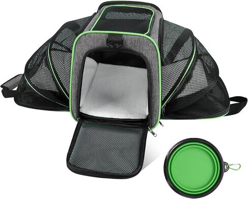 Pet Carrier with Wheels - Soft-Side Wheeled Cat Carrier for Dogs with Telescopic Handle, Collapsible Rolling Pet Travel Bag Carrier for Large Cats Small Medium Dogs for Camping Vet Visiting Grey in Saudi Arabia