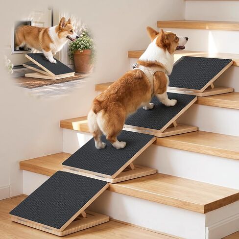 Dog Ramp for Stairs, 2 Pack Adjustable Pet Ramp for Small Dogs in Saudi Arabia