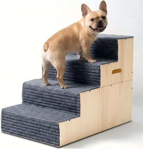 Wood Dog Stairs for Bed Couch 18" H, 4-Step Dog Steps for Small Medium Dogs in Kuwait