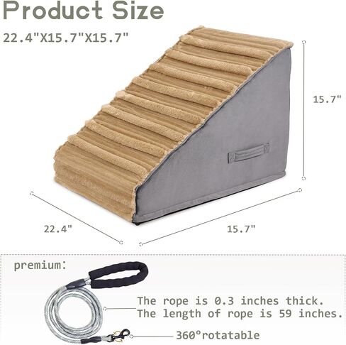 Dog Stairs for Small Dogs, 3-Step Pet Stairs with Non-Slip Bottom,Indoor Pet Steps for Cats,Comfort, Durable Washable Cover and Durable High Density Foam in Kuwait
