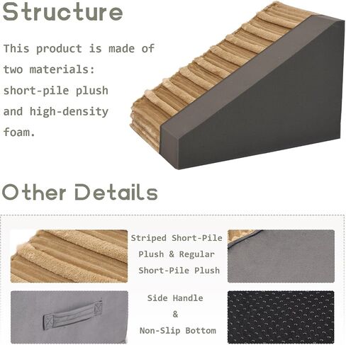 Dog Stairs for Small Dogs, 3-Step Pet Stairs with Non-Slip Bottom,Indoor Pet Steps for Cats,Comfort, Durable Washable Cover and Durable High Density Foam in Kuwait
