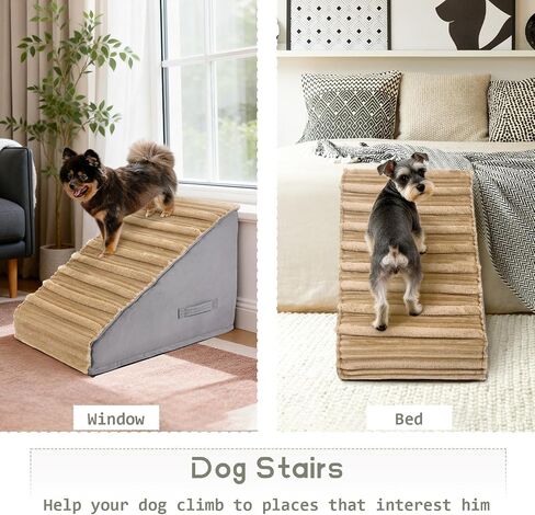 Dog Stairs for Small Dogs, 3-Step Pet Stairs with Non-Slip Bottom,Indoor Pet Steps for Cats,Comfort, Durable Washable Cover and Durable High Density Foam in Kuwait