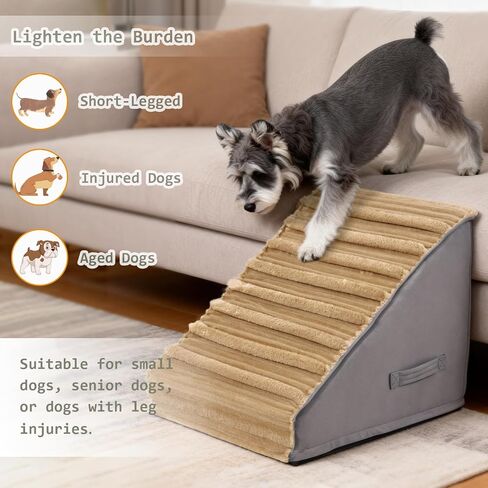 Dog Stairs for Small Dogs, 3-Step Pet Stairs with Non-Slip Bottom,Indoor Pet Steps for Cats,Comfort, Durable Washable Cover and Durable High Density Foam in Kuwait