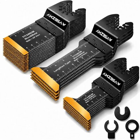22PCS Titanium Oscillating Multitool Blades Metal Cutting, Universal Saw Blades for Metal Nails Hard Material and Wood Plastic, Multi Tool Blades Kits Fit Dewalt Bosch Worx Milwaukee Ryobi in Saudi Arabia