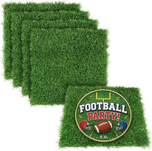 XLX TURF 6 قطع من سجادات العشب الاصطناعي المربعة، 12 × 12 بوصة بلاط عشب أخضر مزيف للمفارش، الحفلات، ديكور الفناء، الحرف اليدوية in Kuwait