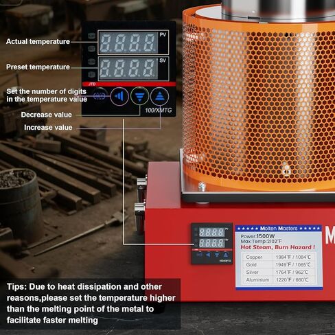MMasters 3KG Electric Melting Furnace 1500W 2102°F in Kuwait