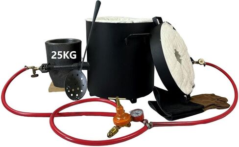 25KG Propane Melting Furnace, Double Burners, 2" Insulation, Crucible in Kuwait