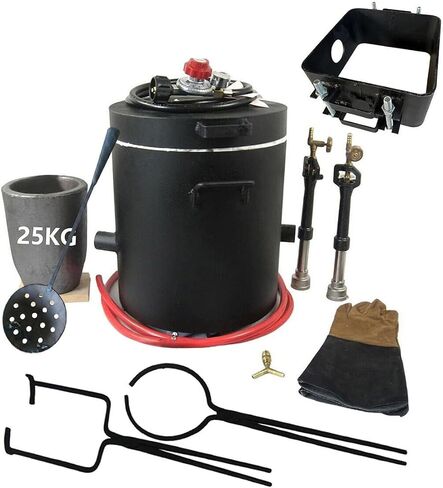 16KG(35LBs) Large Capacity Propane Smelting Furnace Kit for Metal Melting with 2-Part Sand Casting Flask Mold Frame in Kuwait