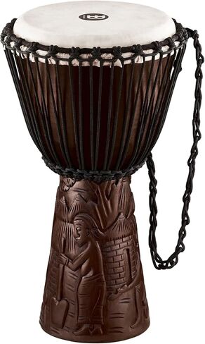 Meinl Percussion Style Professional Djembe Hand Drum Circle Instrument, Carved Mahogany — NOT Made in China — African Mali Weave Ropes and Rawhide, 2-Year Warranty (PROADJ2-M) in Saudi Arabia