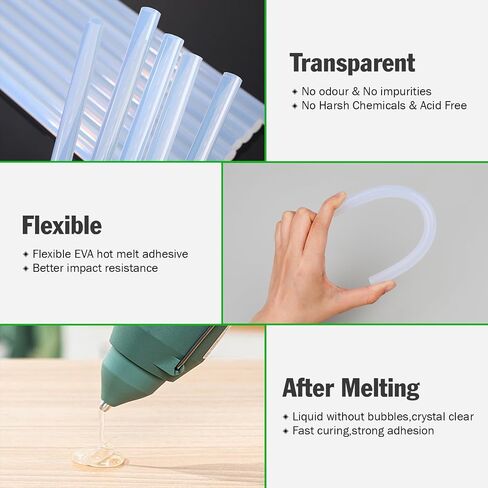 150 PCS Hot Glue Sticks, Full Size 8" Long x 0.43" Diameter Glue Sticks for Glue Gun, Widely Used in Wood, Metal, Glass, Plastic, Floral, Fabric, and More in Saudi Arabia